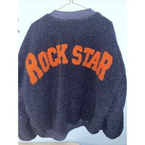 Women’s  Jacket Sherpa Patched Bomber Jacket “Rockstar” Retro